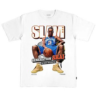 Unisex SLAM Shai Gilgeous-Alexander White Oklahoma City Thunder February/March 2025 Cover Graphic T-Shirt