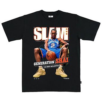 Unisex SLAM Shai Gilgeous-Alexander Black Oklahoma City Thunder February/March 2025 Cover Graphic T-Shirt