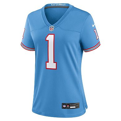 Women's Nike Cam Ward Light Blue Tennessee Titans 2025 NFL Draft 2nd Alternate Game Jersey