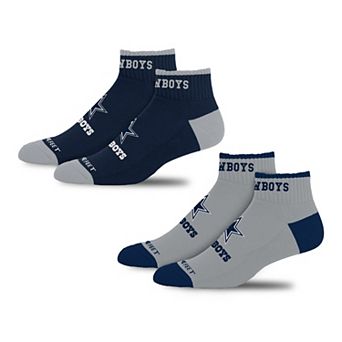 Unisex��For Bare Feet Dallas Cowboys Front and Center 2-Pack Ankle Socks Set
