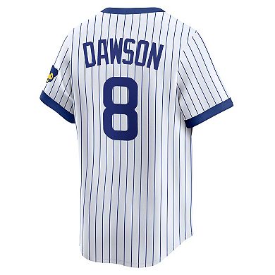Men's Nike Andre Dawson White Chicago Cubs Throwback Cooperstown Collection Limited Jersey