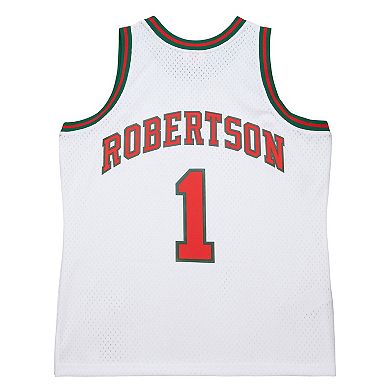Men's Mitchell & Ness Oscar Robertson White Milwaukee Bucks Hardwood Classics Swingman Jersey