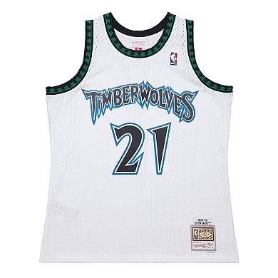 Men's Mitchell & Ness Kevin Garnett White Minnesota Timberwolves Hardwood Classics Swingman Jersey