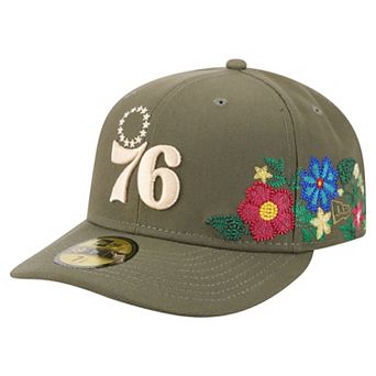 Men's New Era Olive Philadelphia 76ers Tonal Florals 59FIFTY Fitted Hat