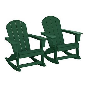 2 pc set Outdoor / Patio Poly Adirondack rocking chairs ( 2 seater )