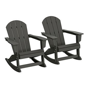 2 pc set Outdoor / Patio Poly Adirondack rocking chairs ( 2 seater )
