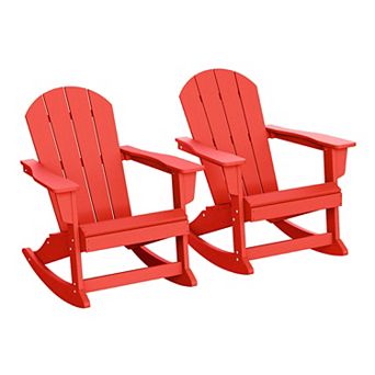 2 pc set Outdoor / Patio Poly Adirondack rocking chairs ( 2 seater )