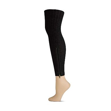 Cremallera Zipper Accent Cotton Blend Sweater Leggings