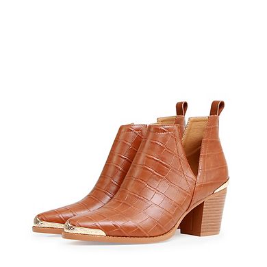 Austin Croc Embossed Ankle Boot