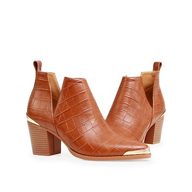 Austin Croc Embossed Ankle Boot