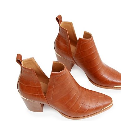 Austin Croc Embossed Ankle Boot
