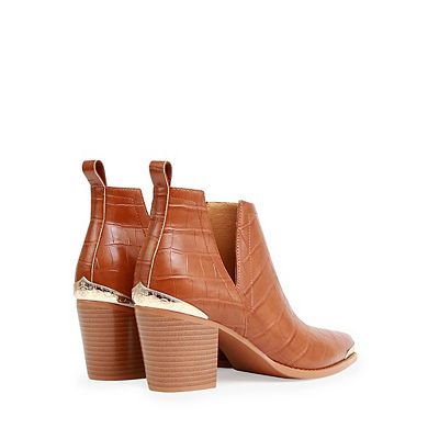 Austin Croc Embossed Ankle Boot