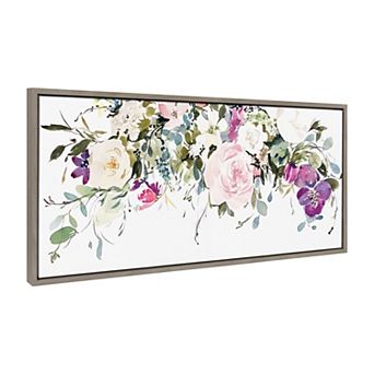 Sylvie 13 in Wash Floral Framed Canvas by Emma Daisy