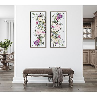 Sylvie 13 Ink Wash Floral Framed Canvas by Emma Daisy