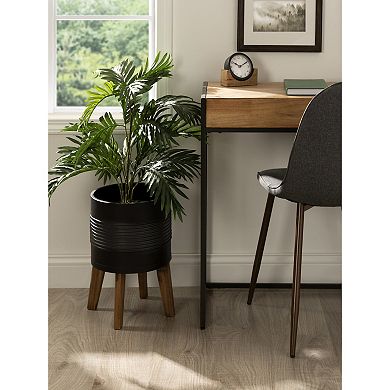 Gavri Metal Planter with Wood Stand