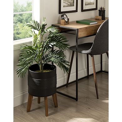 Gavri Metal Planter with Wood Stand