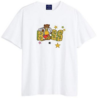 Men's Boss Bear Graphic Printed Cotton T-shirt