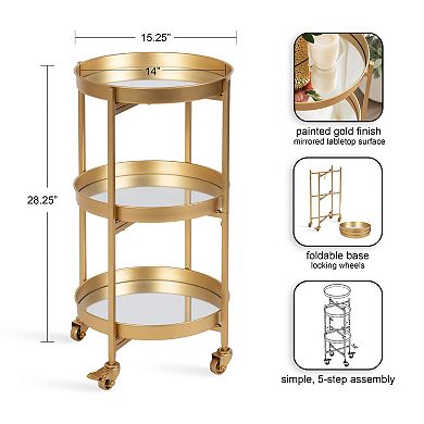 Celia Round Metal Bar Cart