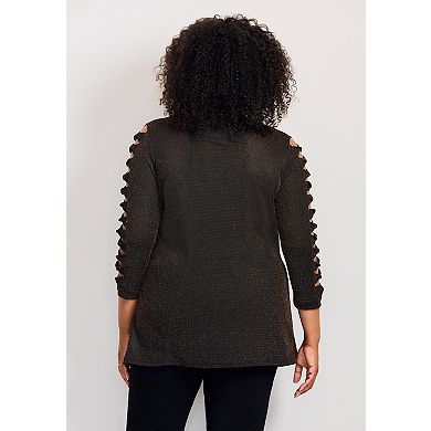 Avenue Women's Plus Size Glam Sleeve Detail Tunic