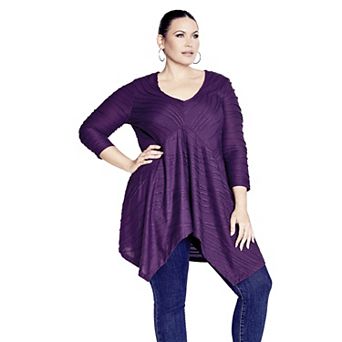 Avenue Women's Plus Size Finley Textured Top