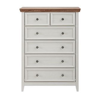 Beige 44.29 in H Accent Cabinet with 6 Drawers