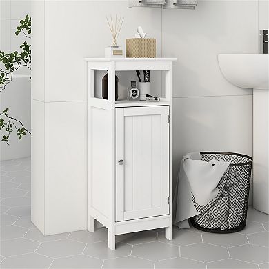 12.6 in. W. x 12 in. D x 31.5 in. H White Linen Cabinet with 1-Shelf