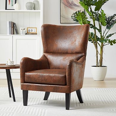 Merax HI-BACK Studded Chair, Arm Chair
