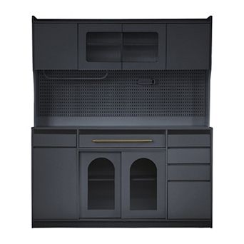 Merax Large Coffee Bar Storage Cabinet with 6 Drawers, 5 Cabinets