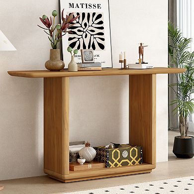 Merax Mirod Elegant Minimalist Console Table with Curved Corners