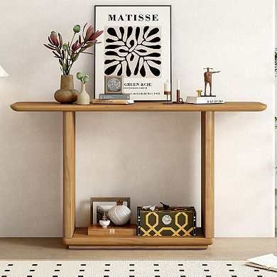 Merax Mirod Elegant Minimalist Console Table with Curved Corners
