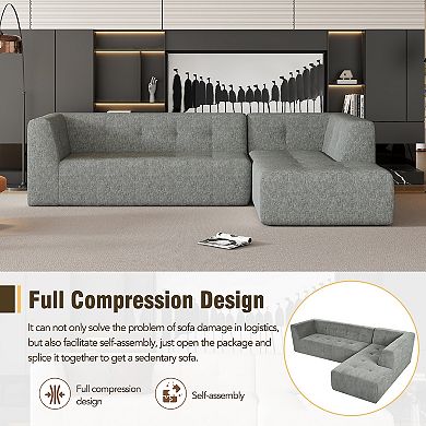 Merax Modular Combination Living Room Sofa Set, Modern Minimalist Sofa