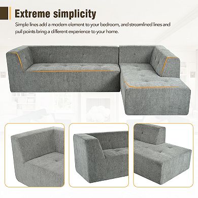 Merax Modular Combination Living Room Sofa Set, Modern Minimalist Sofa
