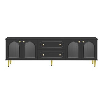 Merax 78.7'' Modern TV Stand, TV Cabinet with Five Metal Legs and Metal Handles