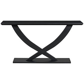 Merax Modern Rustic Console Table with Cross-Leg Design