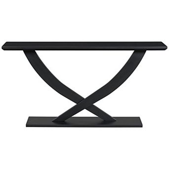 Merax Modern Rustic Console Table with Cross-Leg Design
