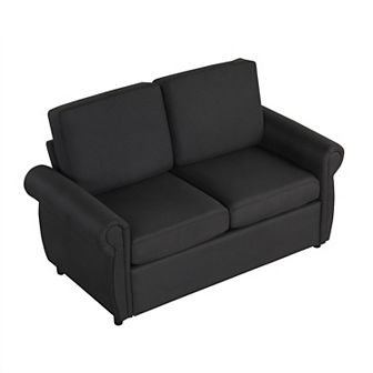 Merax 57.9" Orisfur Pull Out Sofa Bed Loveseat Sleeper with Twin Size Memory Mattress