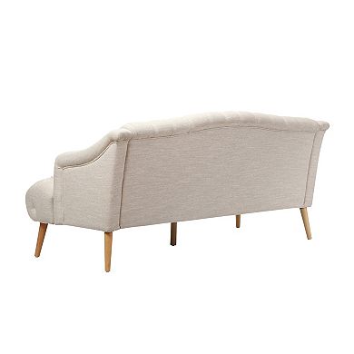 Merax Comfy 3-Seat Fabric Sofa with Wooden Legs - Living Room & Study Couch