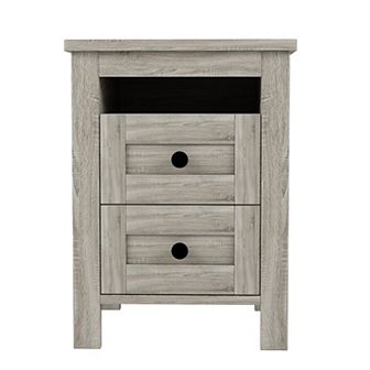 Merax 2-Drawer Farmhouse Wooden Nightstand