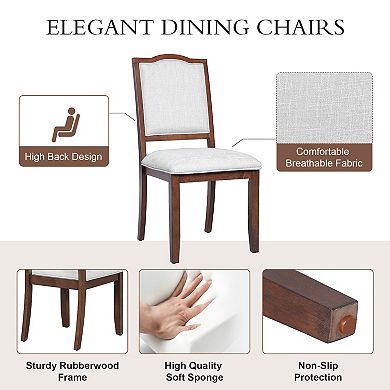 Merax 6-Piece Dining Table Set，60″ to 78″ Extendable Wood Dining Table with Removable Leaf