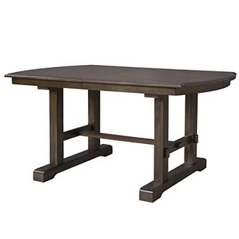 Merax 60"-78" Extendable Dining Table, Farmhouse Wooden Kitchen Table with Removable Leaf