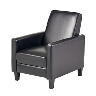 Merax Fax Genuine Leather Push Back Recliner Chair - Adjustable Home Theater & Office Recliner
