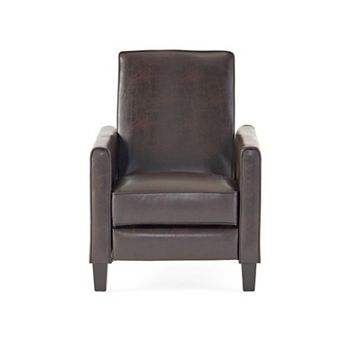 Merax Fax Genuine Leather Push Back Recliner Chair - Adjustable Home Theater & Office Recliner