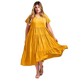 Avenue Women's Plus Size Lani Tiered Dress