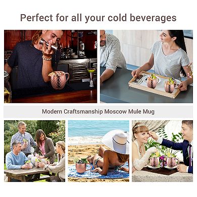 4 piece set of 16oz. Copper Moscow Mule Mugs