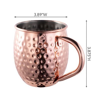 4 piece set of 16oz. Copper Moscow Mule Mugs