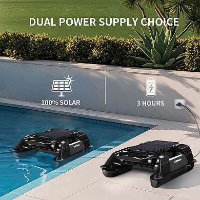 ​​Automatic Floating Pool Cleaner Robot Surface Skimming for Leaves Pollen Solar Powered Skimmer​