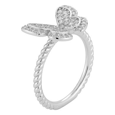 Sunkissed Sterling Sterling Silver Cubic Zirconia Butterfly Ring