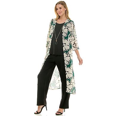 Women's Luxology 2-pc. Duster & Pant Set
