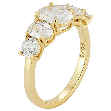 Sunkissed Sterling Sterling Silver Graduating Cubic Zirconia Ring