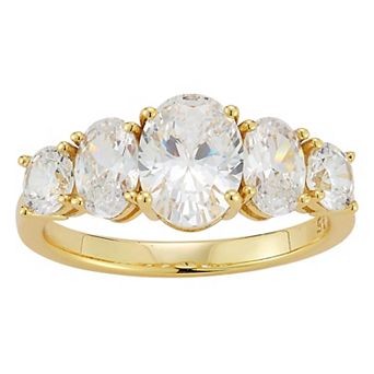 Sunkissed Sterling Sterling Silver Graduating Cubic Zirconia Ring